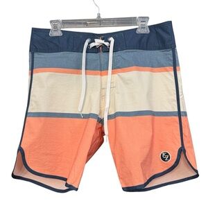 Ezekiel Men’s 31 Board Shorts Swim Trunks Multicolor Striped Surf Beach